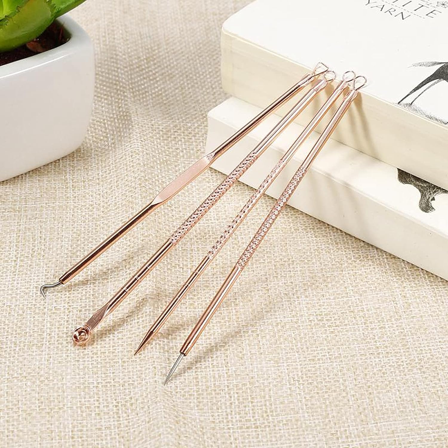 4 Pcs/Set Acne Blackhead Removal Needles Stainless Pimple Spot Comedone Extractor Cleanser Beauty Face Clean Care Tools