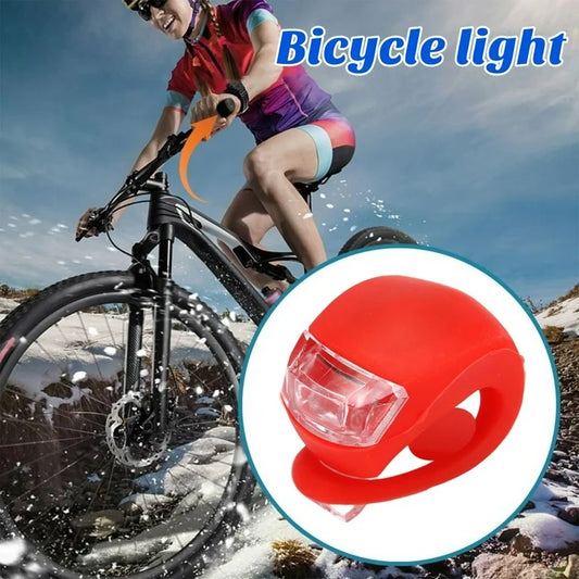 Silicone LED Bike Light Set | Waterproof Bicycle Front Headlight & Rear Tail Light | Flashing Safety Warning Lamp for Cycling, MTB, Road Bike & Night Riding