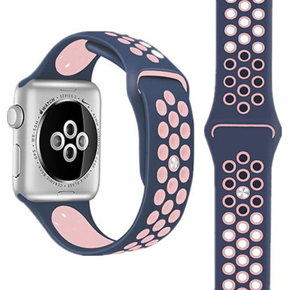 unique Color new fashion Watch Band 38mm Series 1 Series 2, Vax iWatch Strap Soft Sports Silicone Bracelet Wristband Replacement Watchband with Quick Release for iWatch Sport Band (38mm, 40mm Midnight Blue/Pink) (Watch Not included)