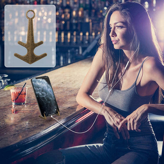Anchor Support，Universal Table Phone Holder, Aluminum Alloy Material for all mobiles , Desktop Stand, Support Magnet Anchor, Cellphone Holder Mount, 1Pair, Copper