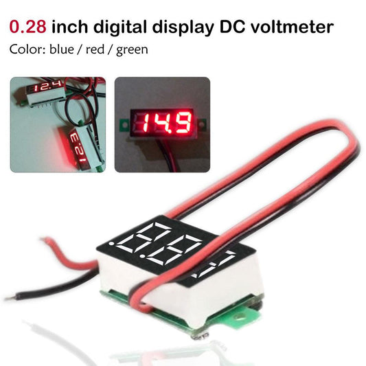 Mini Digital DC Voltmeter 2.5-30V Voltage Volt panel meter 0.28 inch DC 12V 24V red blue green yellow