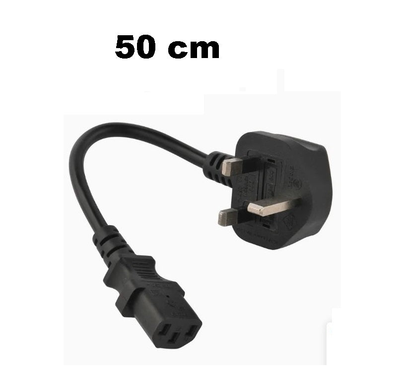 1.5Ft  3-Pin Desktop Power CableBlack & White – Power Cord for PC, Monitor, Printer, UPS & Electronic Devices