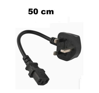 1.5Ft  3-Pin Desktop Power CableBlack & White – Power Cord for PC, Monitor, Printer, UPS & Electronic Devices