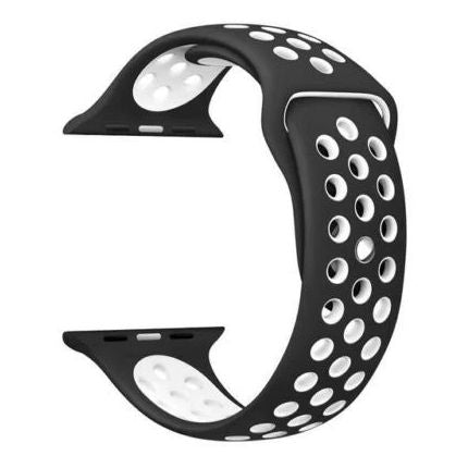 Black & white Soft Silicon Strap With Anti Lost Lock For i Watch Series 5 4 3 2 1, F8, F9, F10, T55, C200 Smart Watch 38mm 40mm Wrist Bracelet Strap  Watch Band Bracelet Belt Smart Watch Accessories (watch Not Included)
