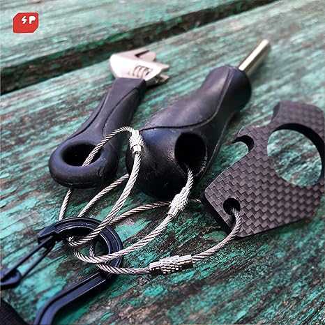 Baby Flower Key Ring Keychain Aircraft Cable Wire Stainless Steel Gear Black Nickel 6 Inch Dia 1.5mm) 1piece