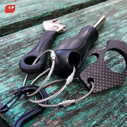 Baby Flower Key Ring Keychain Aircraft Cable Wire Stainless Steel Gear Black Nickel 6 Inch Dia 1.5mm) 1piece