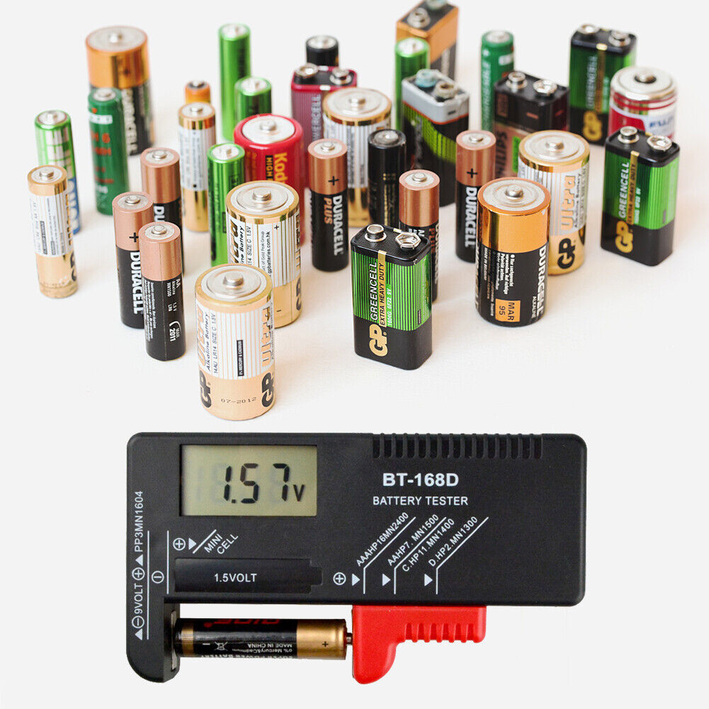 Cell Tester BT-168D Digital Battery Tester Volt Checker for AA AAA 9V Button Multiple Size Battery Tester Voltage Meter Tools BT168D BT-168D A One Quality