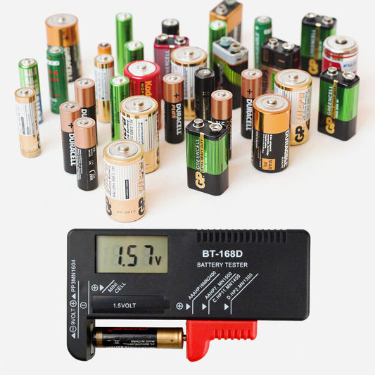 Cell Tester BT-168D Digital Battery Tester Volt Checker for AA AAA 9V Button Multiple Size Battery Tester Voltage Meter Tools BT168D BT-168D A One Quality