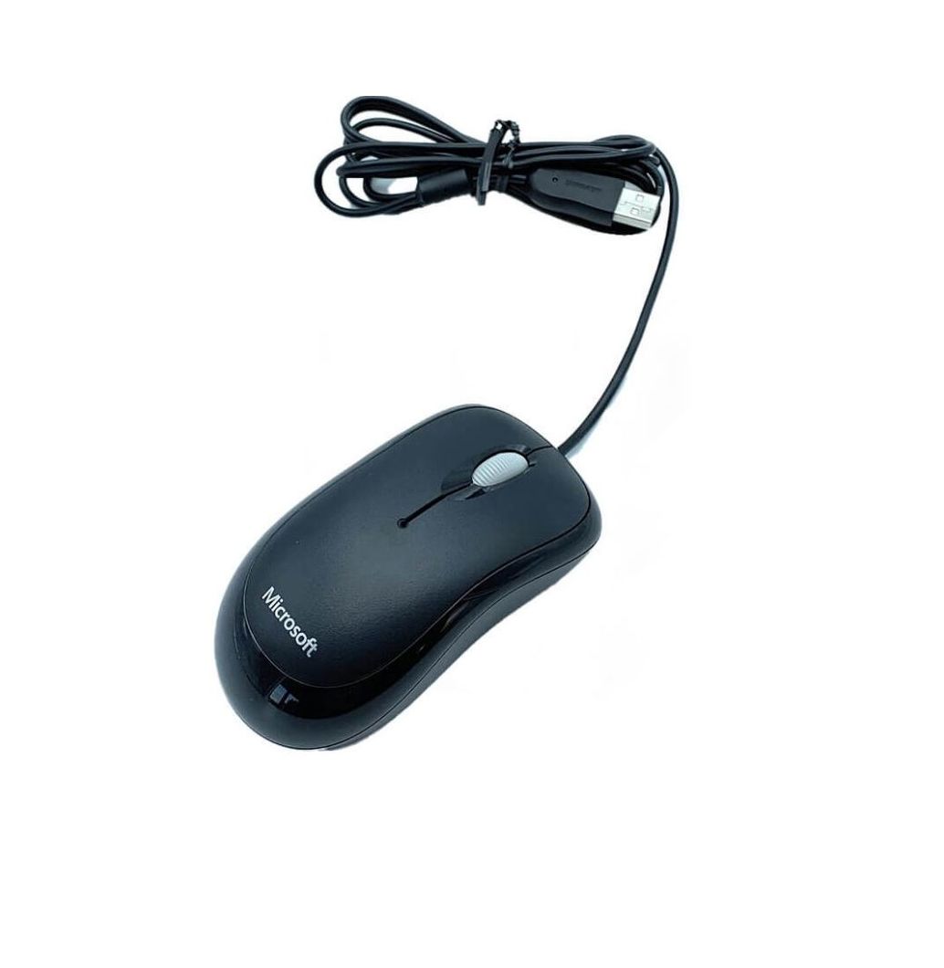 Basic Optical Mouse – Black Wired USB Ergonomic Design, Comfortable Right/Left Hand Use for PC, Laptop & Desktop