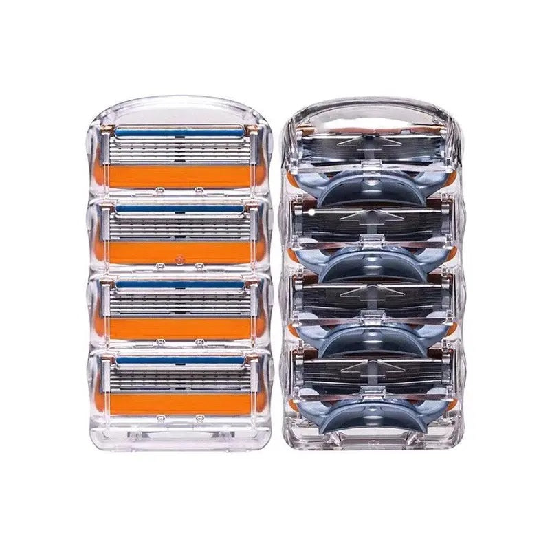 4Pcs Fusion 5 Blade Razor Cartridges – Ultra Sharp Stainless Steel 5-Layer Shaving Blades for Men