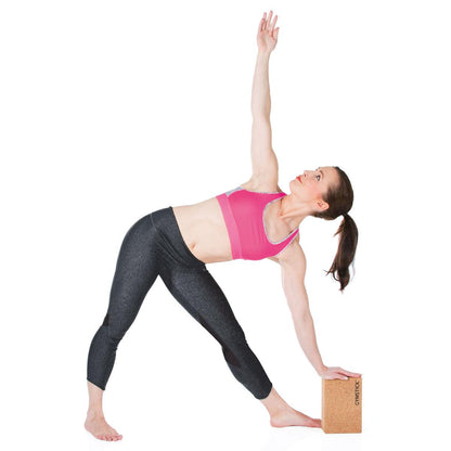 Cork Wood Yoga Block – Natural Non-Slip Support Brick for Balance, Flexibility & Strength (8.8 x 5.9 x 2.9inch)