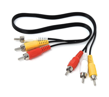 RCA Audio/Video Cable 1.5m – 3 RCA Male to 3 RCA Male Composite AV Cable for TV, DVD & Gaming Consoles