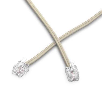 1 meter Phone Line Cord Modular Telephone Extension Cable – 2 Conductor 2 Pin 1 Line Cord for Telephone, Fax, AIO Machines – Ivory