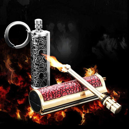 1 PCS Permanent Match Emergency Lighter Black | Metal Matchstick Fire Starter Keychain Reusable Survival Striker Kit for Camping & Hiking
