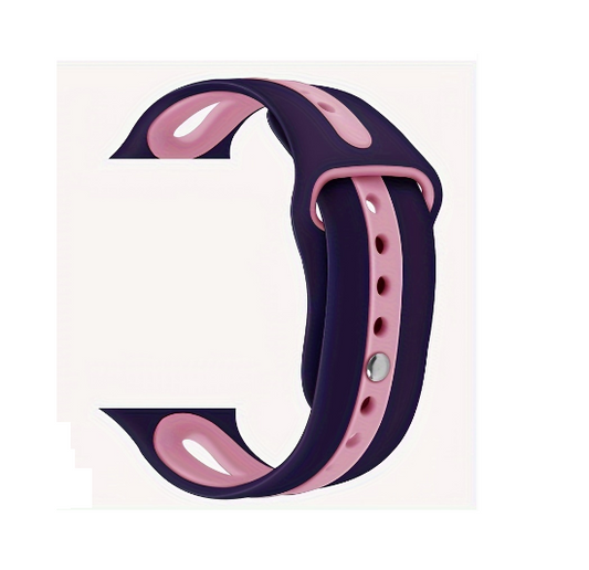 Premium Silicone Sport Watch Strap 38/40/41mm – Black Pink Soft Replacement Band
