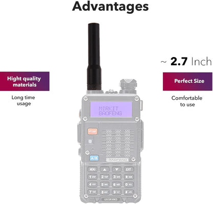 2 Way Radio Antenna SMA Female 2.5" Short Whip Dual Band VHF/UHF (144/430MHz) – Topham Walkie Talkie Antenna High Gain Replacement