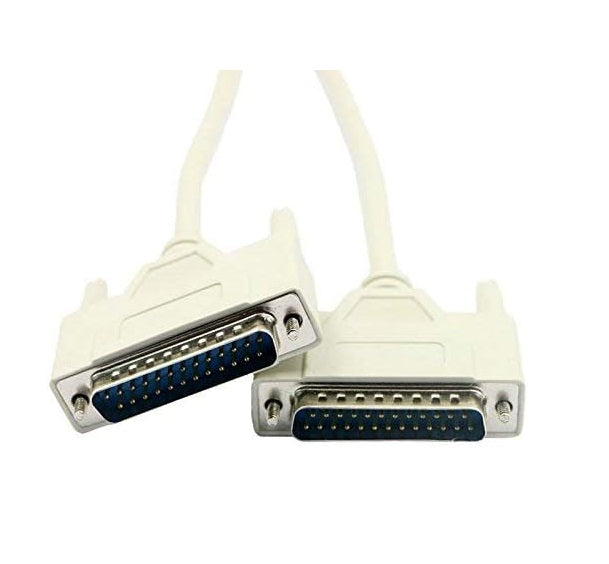 DB25 Male to Male Printer Cable 2.5 Meter – 25 Pin Serial IEEE-1284 Parallel Cable A/A Type, 18 Twisted Pairs, High Speed Data Transfer Beige