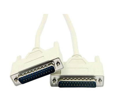 DB25 Male to Male Printer Cable 2.5 Meter – 25 Pin Serial IEEE-1284 Parallel Cable A/A Type, 18 Twisted Pairs, High Speed Data Transfer Beige