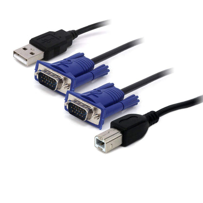 1.5 Meter USB VGA KVM Switch Cable 15 Pin VGA Male to Male with USB A to B Printer Cable for PC Monitor Keyboard Mouse