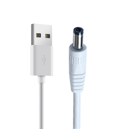 3.5 Meter USB to DC Male Power Cable 5V – USB to 5.5 x 2.1mm DC Plug Charging Converter Cable for Routers, Keyboards & Electronic Devices – White
