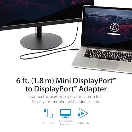 Branded 2 Meter Mini DisplayPort to DisplayPort Cable 2DP Black – High Speed 4K Video & Audio Cable for Monitor Laptop Durable DP Cable
