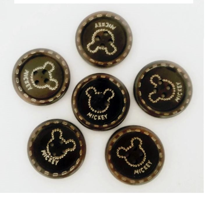 10 pcs Black Wooden Buttons 25mm Round 4 Hole Flat – Sewing, Scrapbooking, Craft & Costume DIY Buttons (New)