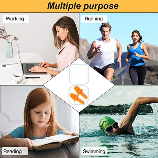 Soft Silicone Ear Plugs – Reusable Noise Reduction for Sleep & Swimming