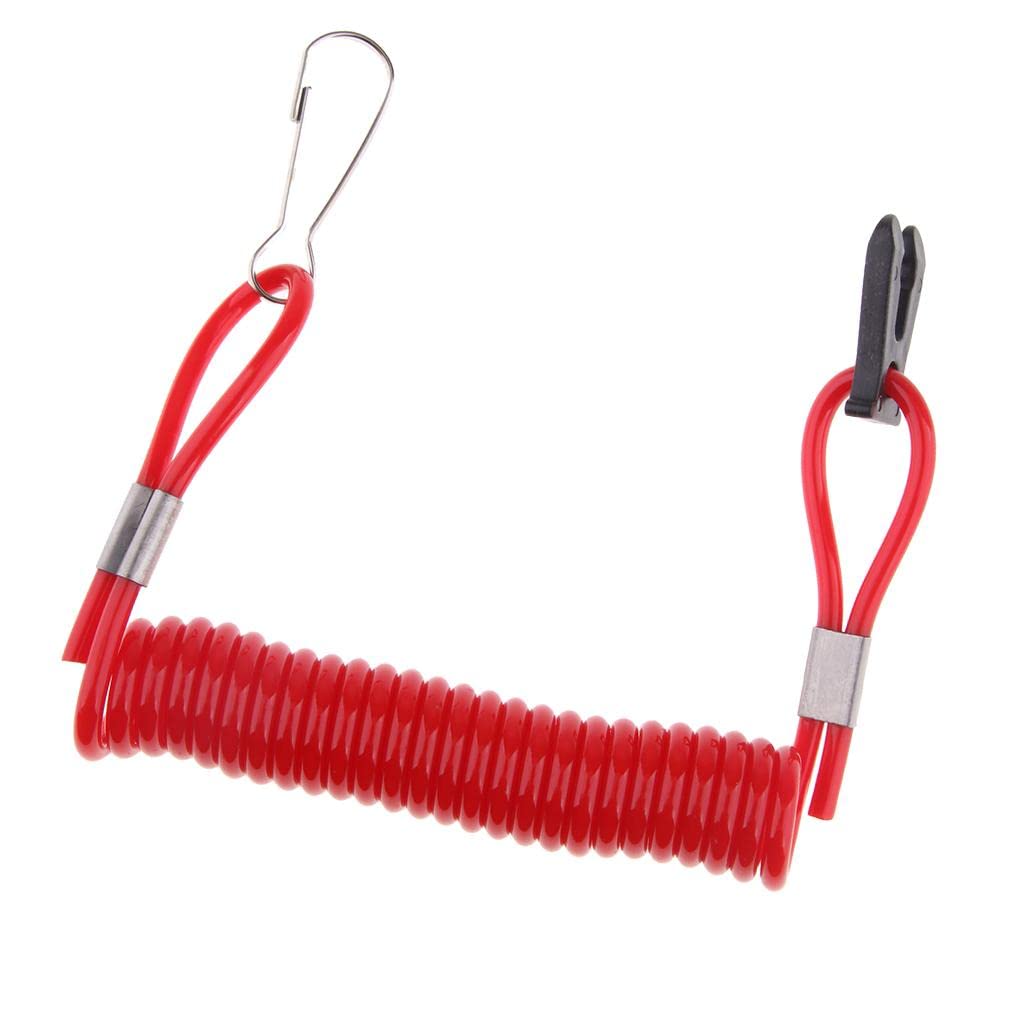 Safety Boat Motor Outboard Kill Switch Key Lanyard Ignition Red Universal Emergency Stop Safety Tether for Marine Boats