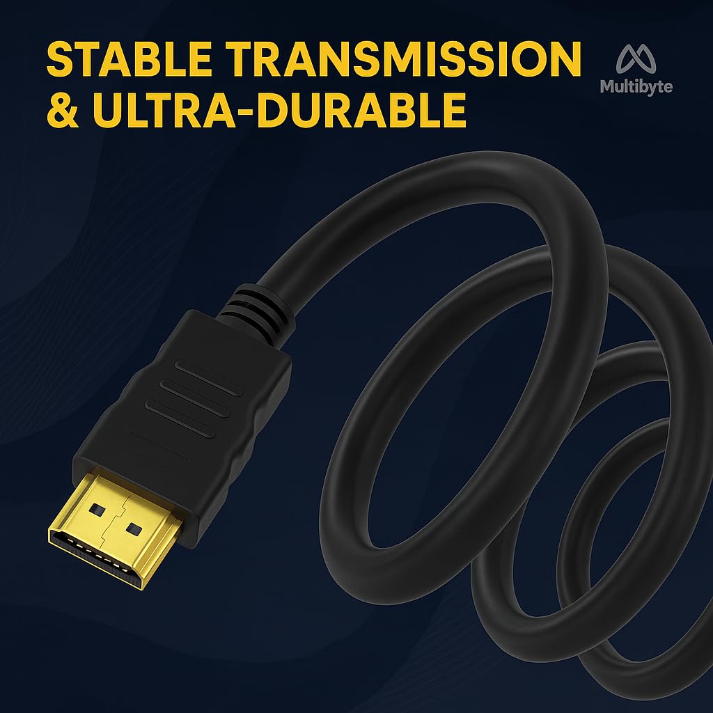 1.5 meter Multibyte 4K UHD HDMI Cable with Metal Connectors – Gaming & Laptop