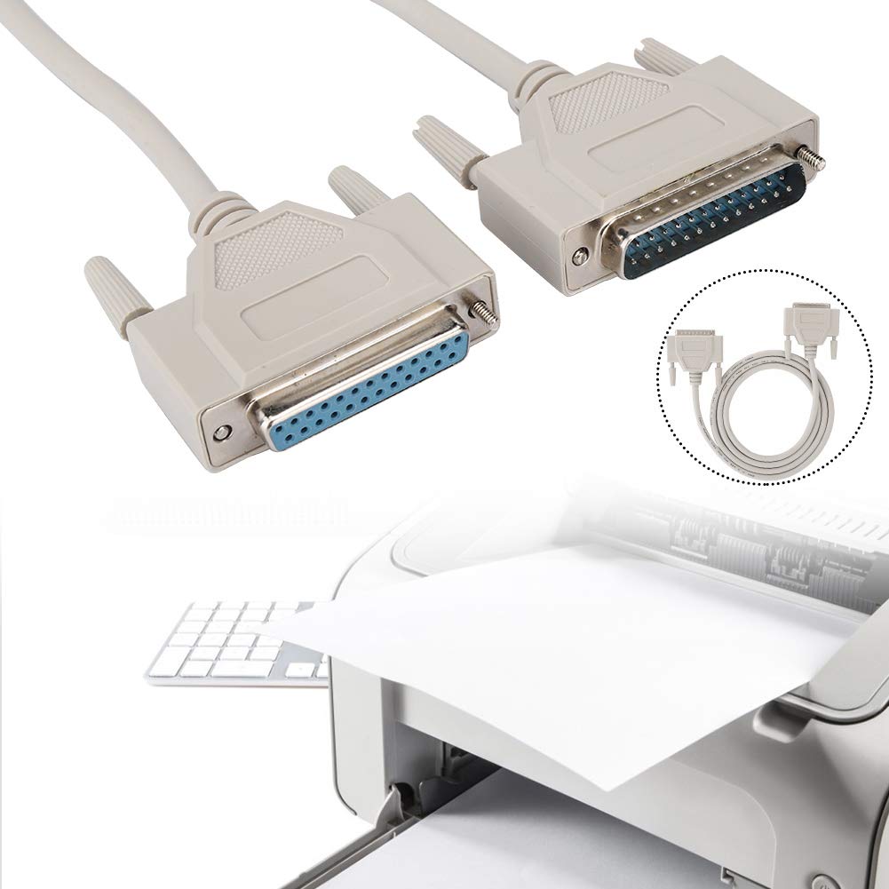 DB25 Male to Female Serial Extension Cable – 25 Pin Printer Copier Data Cable, High Speed DB25 M/F Extension Lead