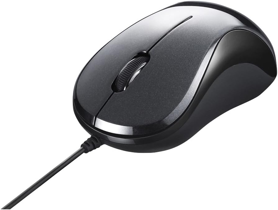 Wired Blue LED Silent USB 3 Button Mouse Buffalo Black BSMBU108 – Quiet Click, High Precision Optical Mouse for PC & Laptop