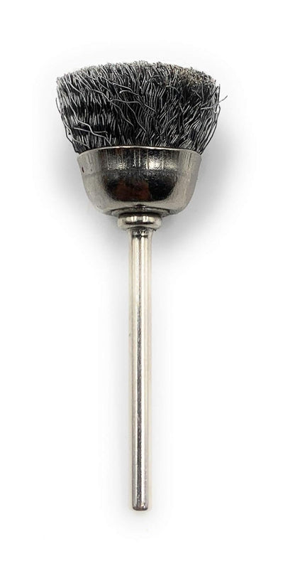 Wire Cup End Brush 1PC for Dremel Rotary Tool – Stainless Steel Polishing Brush for Rust Removal, Satin Finish, Jewellery Cleaning, Watchmaking & Model Making