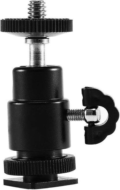 1PCS Camera Tripod Hot Shoe Adapter with 1/4" Ball Head Mount | Universal Bracket Holder for DSLR, LED Light & Microphone | Budget-Friendly Camera Accessory