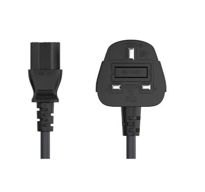 1.5Ft  3-Pin Desktop Power CableBlack & White – Power Cord for PC, Monitor, Printer, UPS & Electronic Devices
