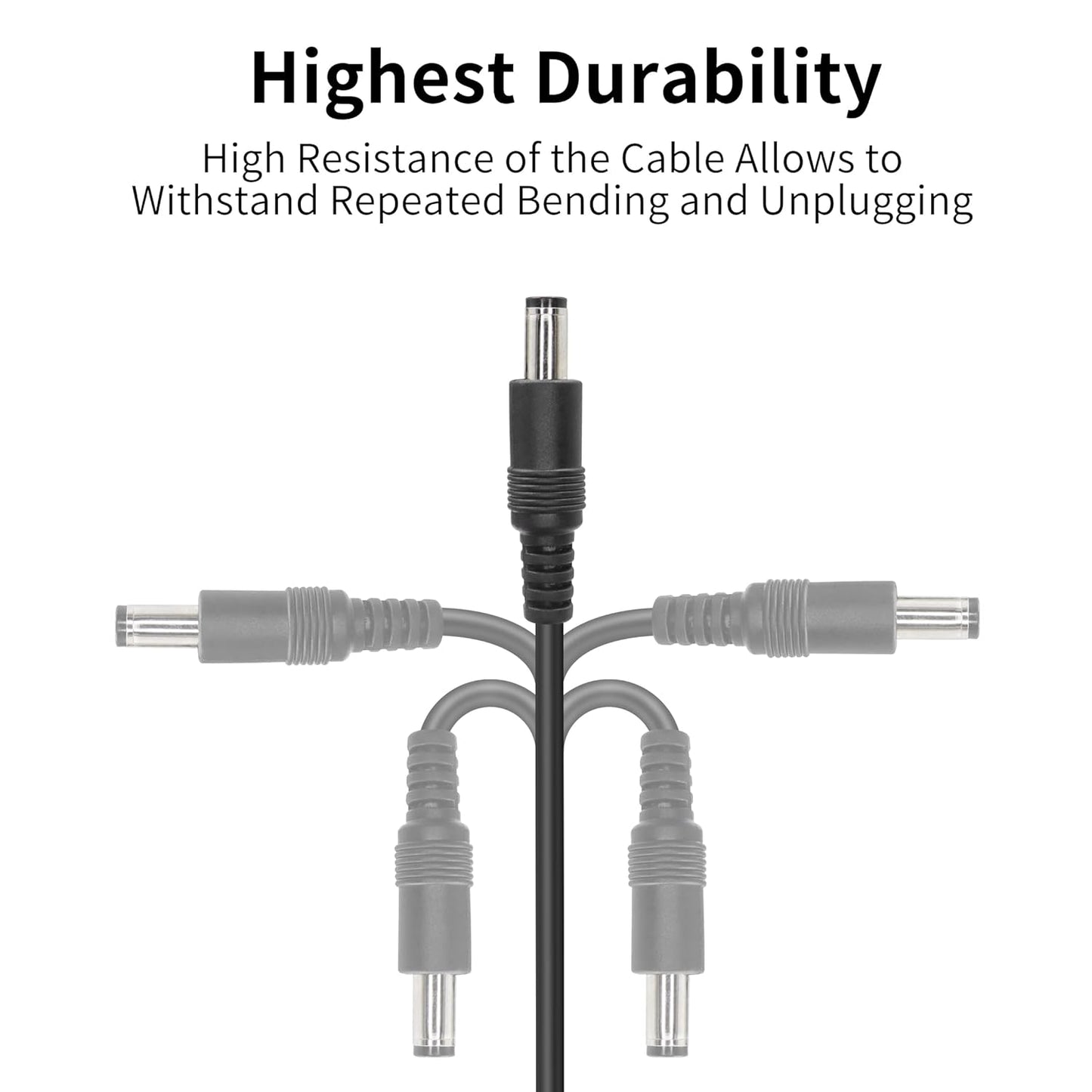 2 Ft USB to Dual DC Splitter Cable 5V – USB to 2 DC 5.5x2.1mm Barrel Jack Power Cable for Router, LED Light, Fan & Small Appliances