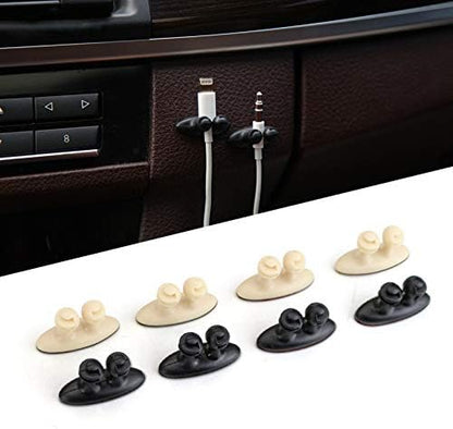 8 Pack Cable Clips with Strong 3M Adhesive – Car Wire Organizer Clips for Home, Office & Vehicle | Self-Adhesive Cable Management Holders