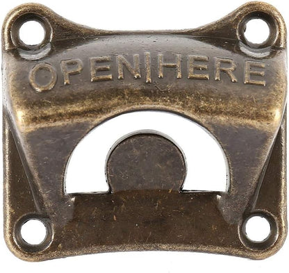Vintage Bronze Bottle Opener, Wall Mounted Beer & Soda Cap Opener, Rustic Retro Bar Accessory, Heavy Duty Metal Opener