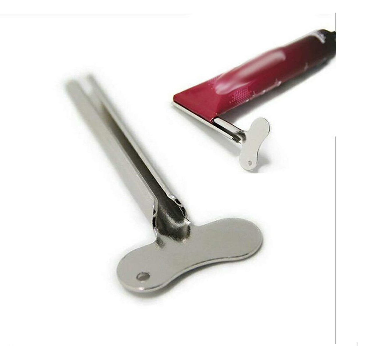 1Pc Tube Toothpaste Squeezer Roller Key Silver Metal Toothpaste Dispenser Tool