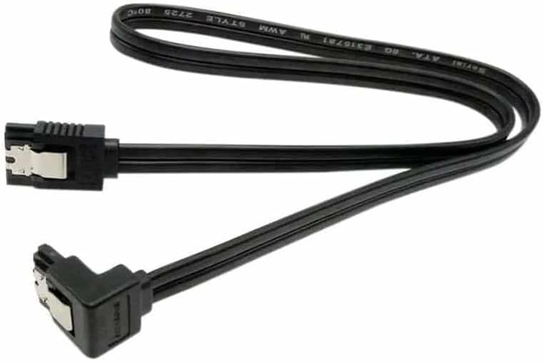 Brand New 1 PCS SATA Cable 45cm 6Gbps – Right Angle Serial ATA Cable for SSD, HDD, CD/DVD Drives | High-Speed Data Cable for PC, Gaming Desktop & Motherboard (Black)