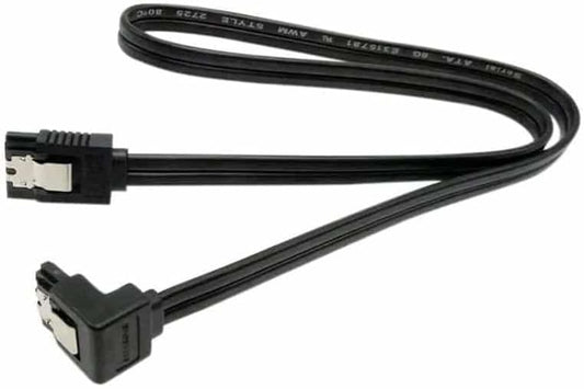 Brand New 1 PCS SATA Cable 45cm 6Gbps – Right Angle Serial ATA Cable for SSD, HDD, CD/DVD Drives | High-Speed Data Cable for PC, Gaming Desktop & Motherboard (Black)