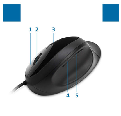 Kensington K75403JP Pro Fit Ergo Wired Mouse – Ergonomic Vertical USB Mouse for Windows &