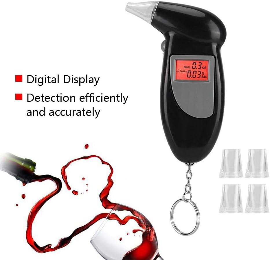 1 pcs Portable Digital Alcohol Tester Breathalyzer with LCD Display & Backlight – Fast and Accurate Breath Alcohol Analyzer