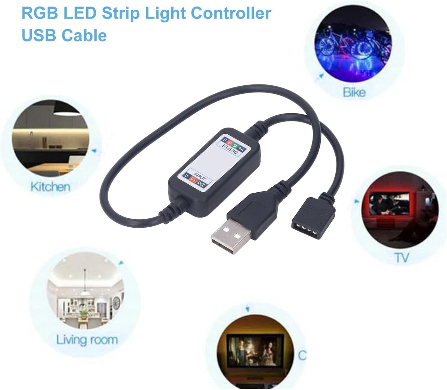 USB RGB LED Strip Light Dimmer Controller 5V–24V | 3×2A Output Smartphone Control for 3528, 5050 RGB LED Strips | Home, Hotel, Bar, KTV Lighting