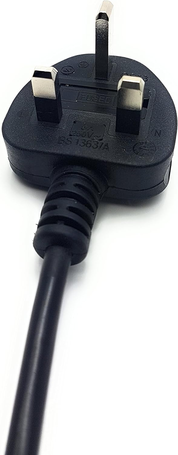 Heavy Duty 3 Meter UK 3-Pin Plug to IEC C13 Power Cable – 10A 250V High Quality Mains Lead for PC, Monitor, Printer & Electronics