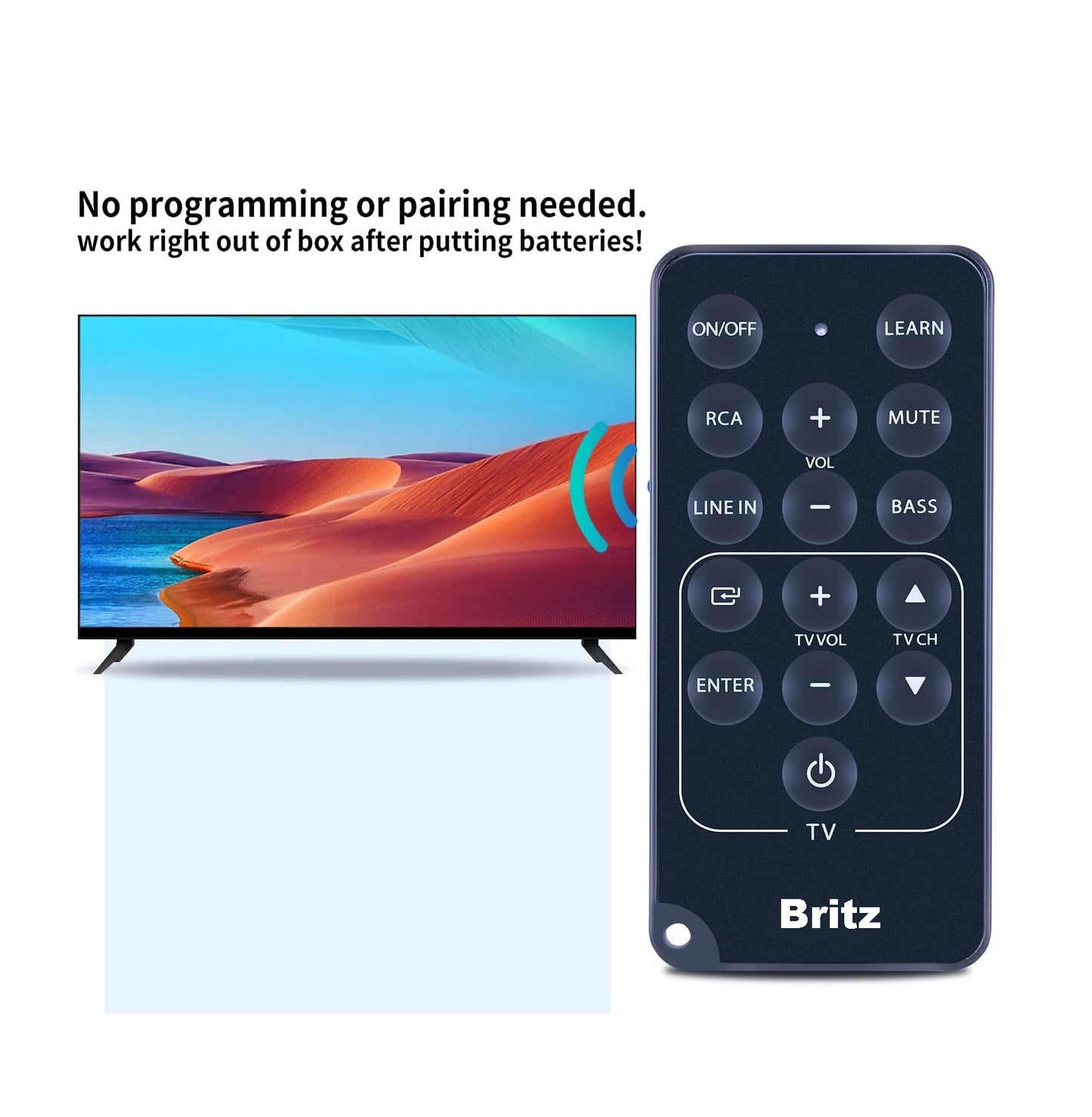 New Replacement Remote Control for Britz Digital Soundbar TV Speaker