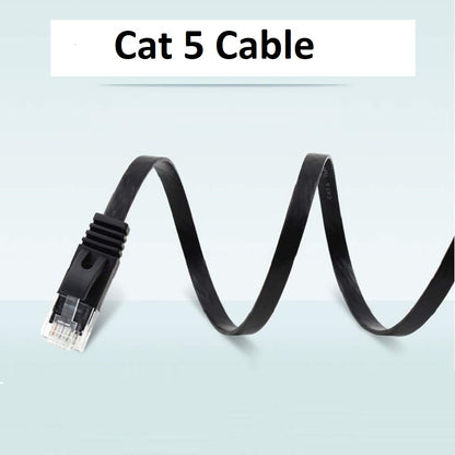 Flat Cat5 Ethernet Cable 2M – Low Profile RJ45 Gigabit LAN Patch Cable 1000Mbps Pure Copper Network Cable (Black)