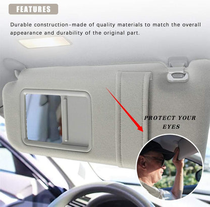 Left Driver Side Sun Visor Replacement for Toyota Camry 2007–2011 | Beige Sunshade Without Sunroof | Camry Hybrid Compatible