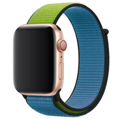 Blue / Green Sport Loop i Watch Band 42-44-45mm Nylon Sport Loop Strap A One World Series by A One - Light Blue Green New Fashion