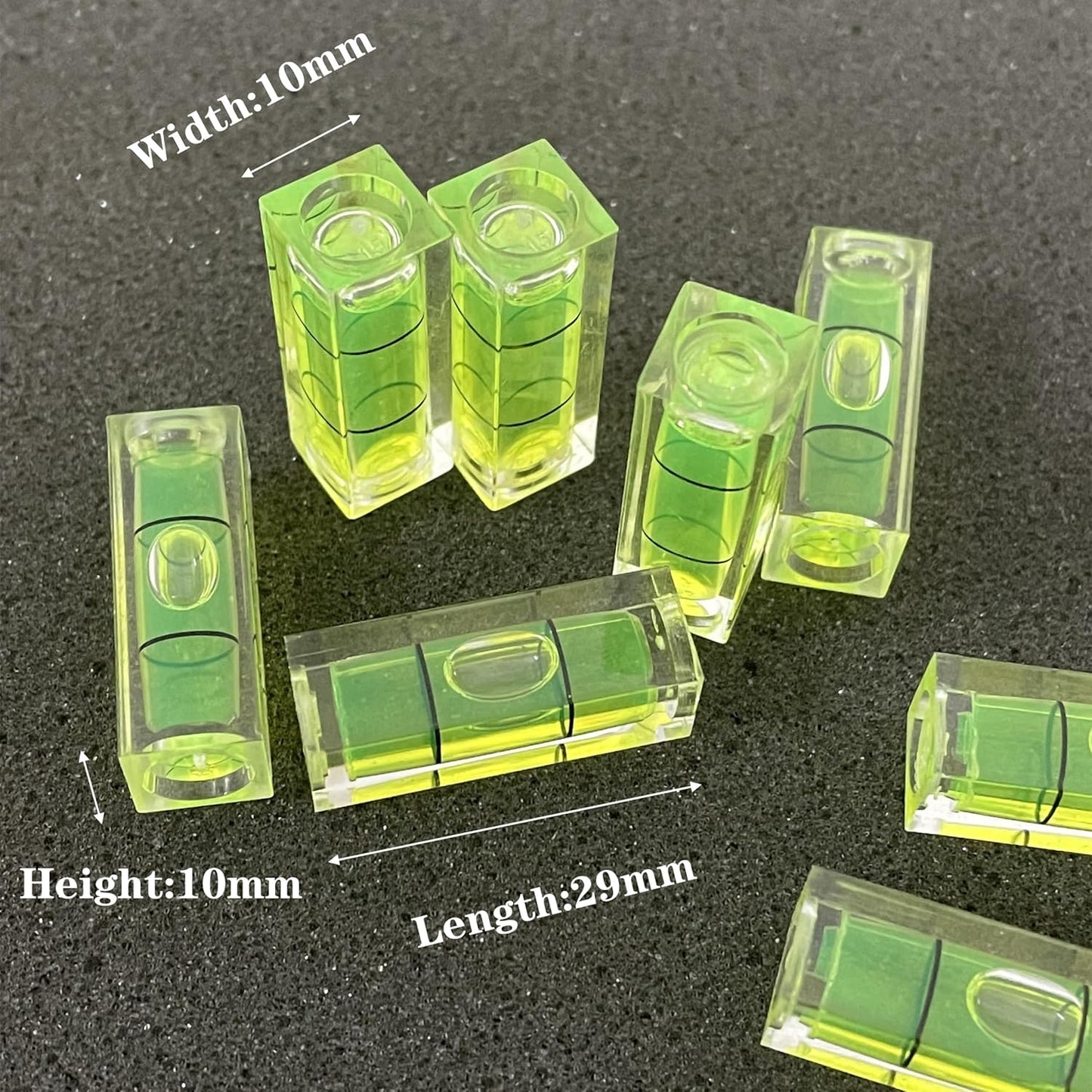 Small Bubble Level 10x10x29mm Mini Square Bubble Spirit Levels Precision Measuring Layout Tools (10x10x29mm, Non-Magnetic) 1 Pcs