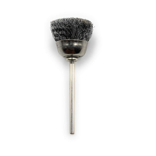 Wire Cup End Brush 1PC for Dremel Rotary Tool – Stainless Steel Polishing Brush for Rust Removal, Satin Finish, Jewellery Cleaning, Watchmaking & Model Making